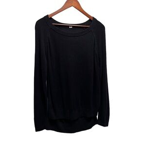 Lululemon Black Knit Crew Neck Long Sleeve Sweater Size Medium